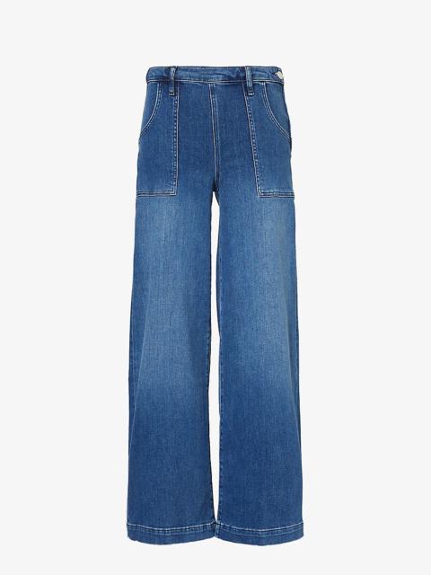 Francoise wide-leg stretch-denim jeans