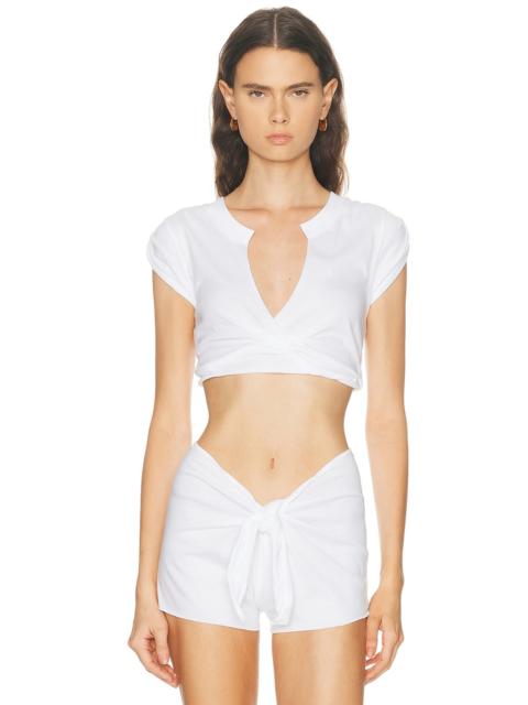 SKIMS Cotton Jersey Coverups Plunge Twist Top
