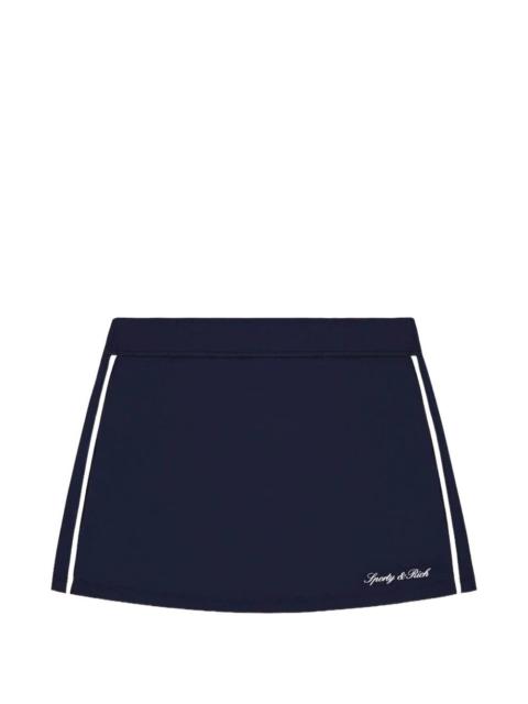Sporty & Rich logo-print side-stripe skirt