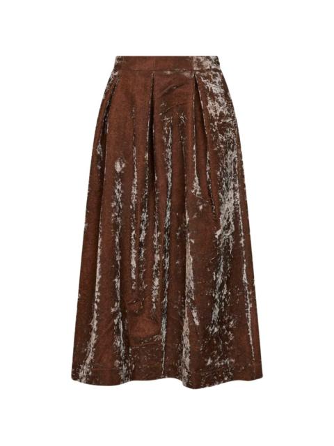 UMA WANG inverted-pleat flared midi skirt