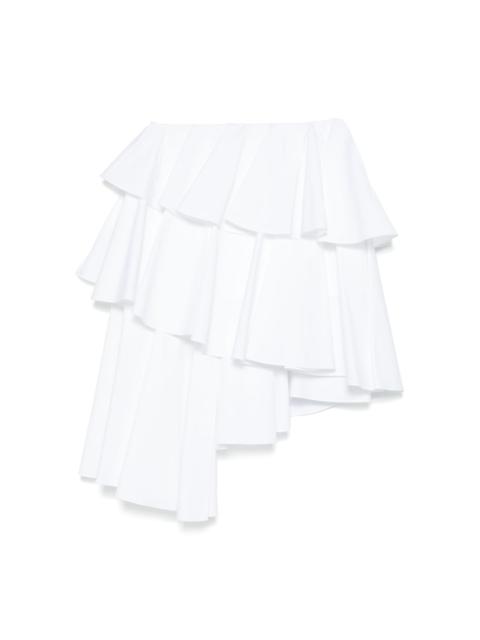 tiered assymetric mini skirt