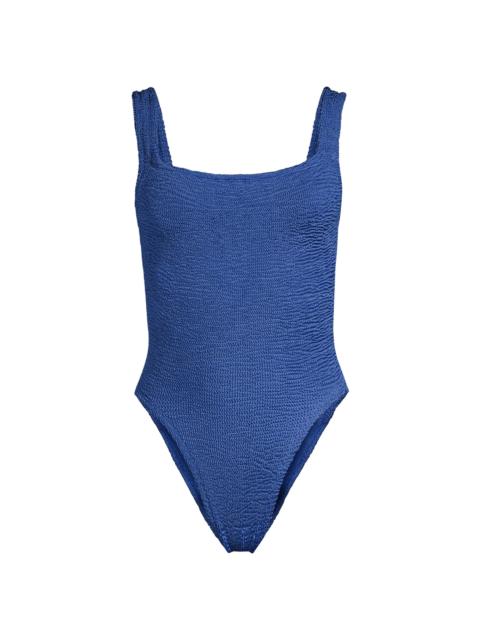 Hunza G Women's Crinkle One-Piece Swimsuit - Metallic Denim
