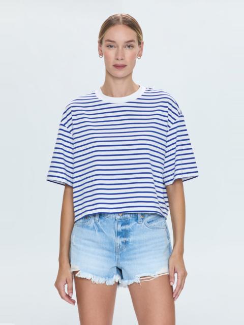 PISTOLA MAE CROPPED TEE - MARITIME WHITE STRIPE