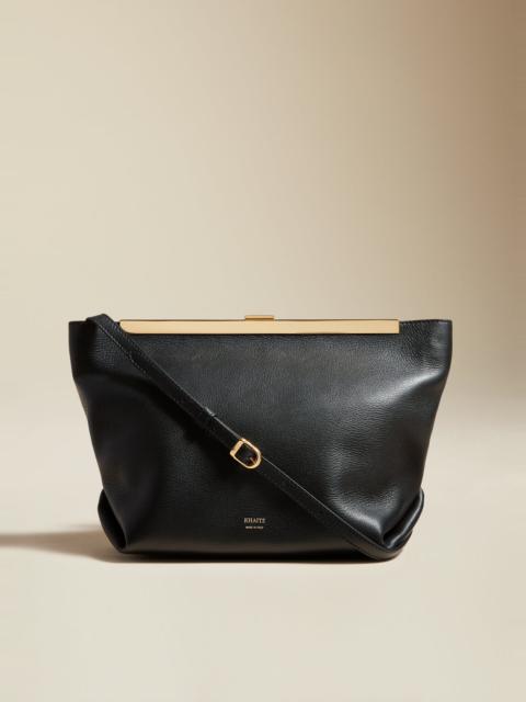KHAITE The Augusta Crossbody Bag in Black Pebbled Leather