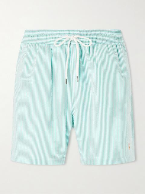 Polo Ralph Lauren Traveler Straight-Leg Mid-Length Striped Cotton-Blend Seersucker Swim Shorts