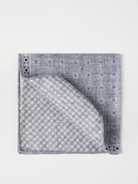 Brunello Cucinelli Silk ethnic patterned pocket square