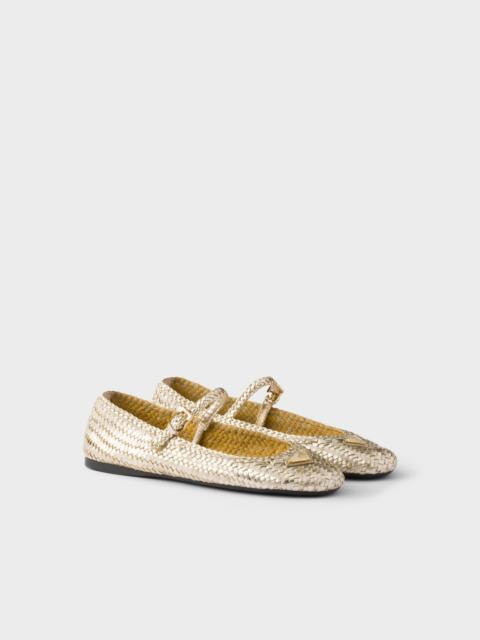 Prada Woven leather ballerinas
