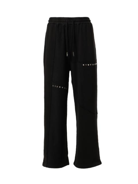 FENG CHEN WANG PANELLED STRAIGHT SWEATPANTS / BLK