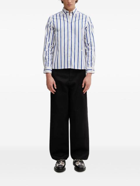 WALES BONNER Daylight striped embroidered shirt