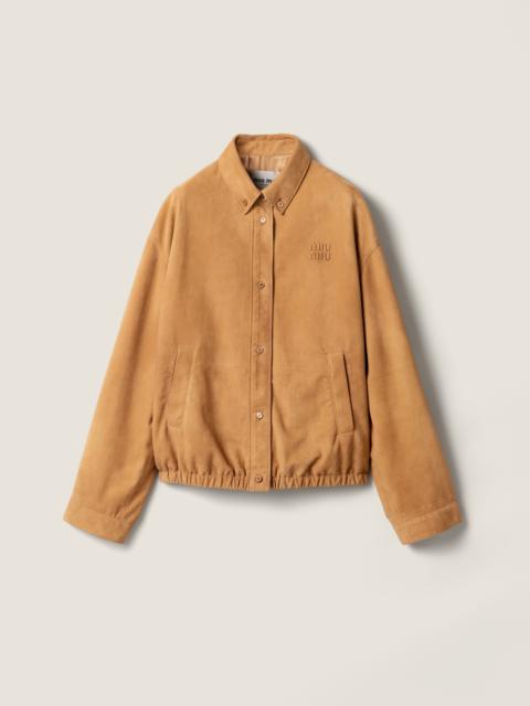 Miu Miu Waxed suede blouson jacket