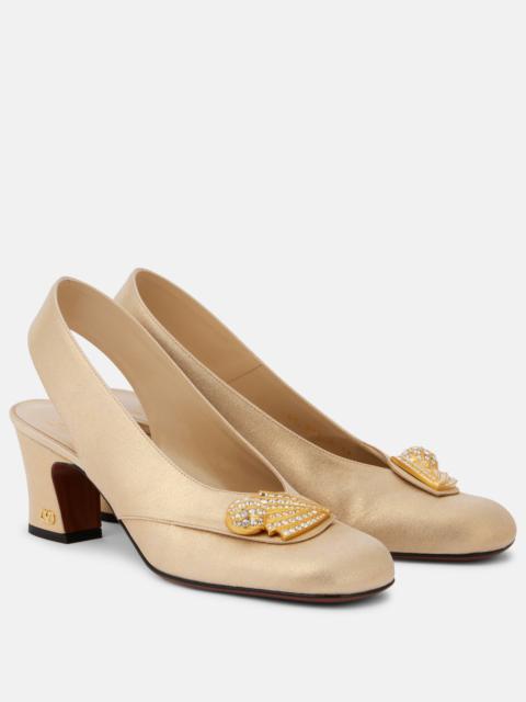 Valentino Adamantine embellished slingback pumps