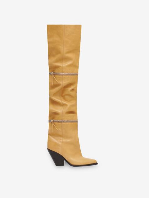 LELODIE LEATHER THIGH-HIGH BOOTS
