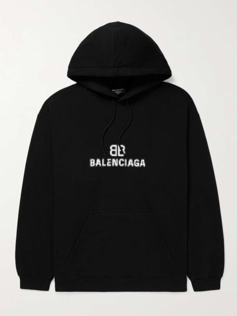 BALENCIAGA Logo-Print Cotton-Jersey Hoodie