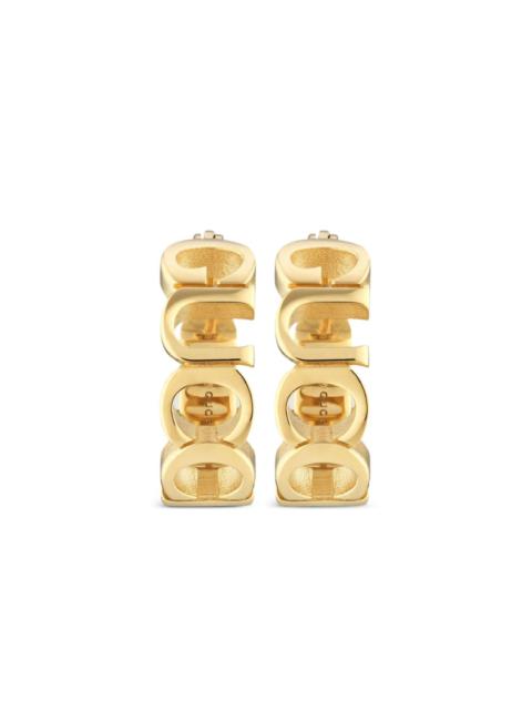 logo small hoop earrings