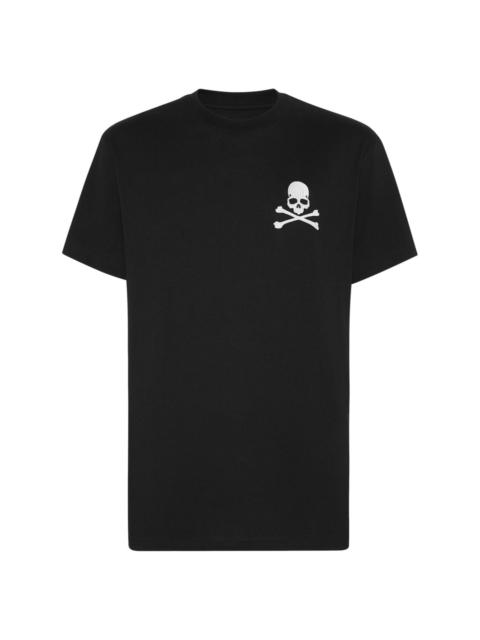 skull-embroidery cotton T-shirt