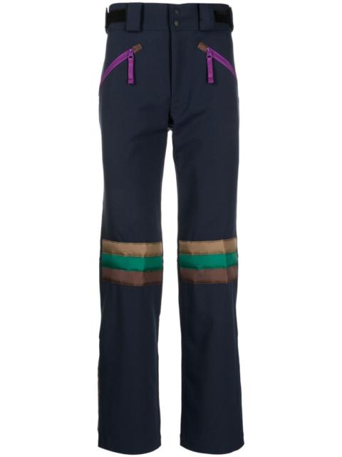 panelled straight-leg trousers