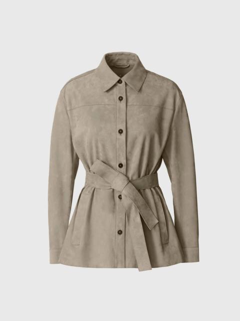 MACKAGE AZALIA-SU Belted Suede Shirt Jacket