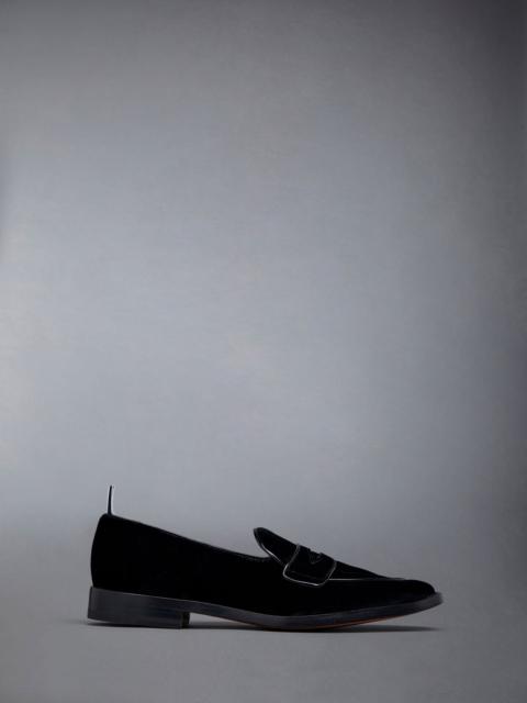 Thom Browne Velvet Flexible Leather Sole Varsity Penny Loafer