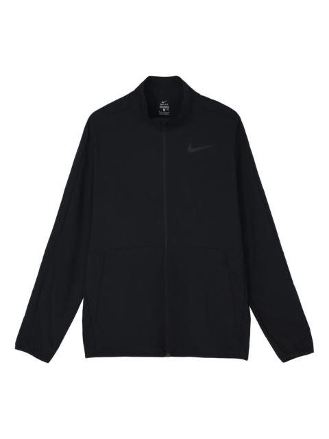 Nike DRI-FIT Stand Collar Casual Sports Training Jacket Black CU4953-010