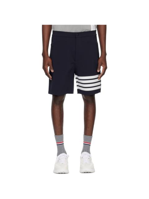 Thom Browne Navy Mid Thigh 4 Bar Shorts
