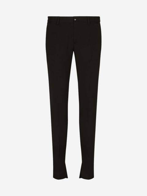 Stretch wool gabardine pants