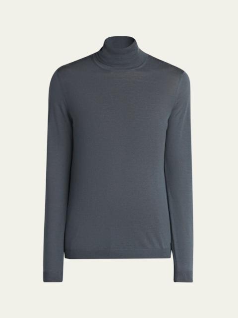 GIORGIO ARMANI Men's Cashmere Turtleneck Long-Sleeve T-Shirt