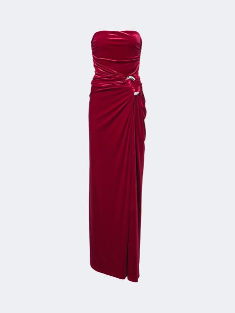 SIMKHAI Emma gathered velvet bustier gown