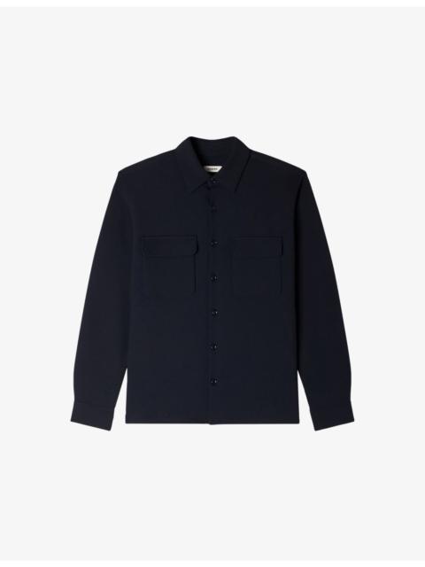 Sandro Long-Sleeved Chest-Pocket Woven Shirt