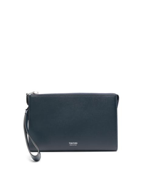 logo-debossed clutch bag