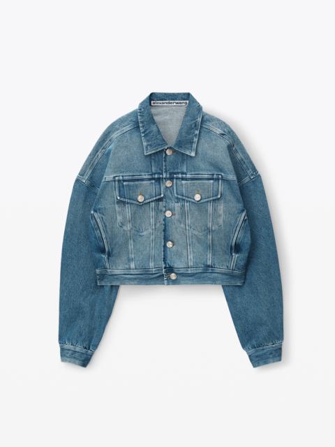 denim rounded trucker jacket