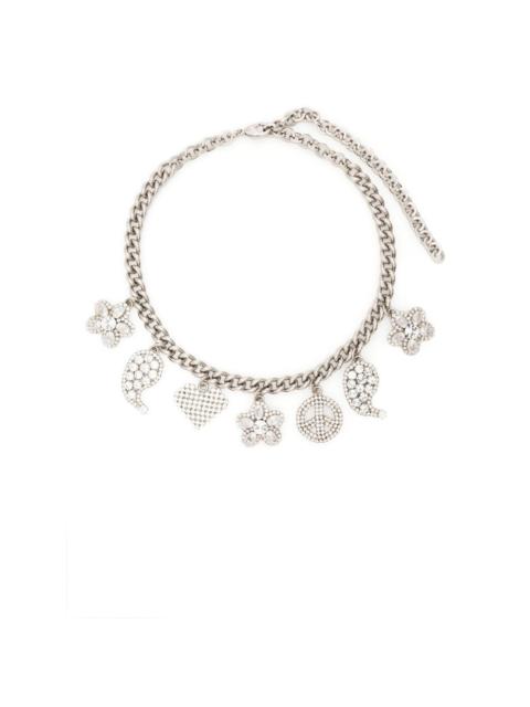 Alessandra Rich crystal-embellished charm necklace