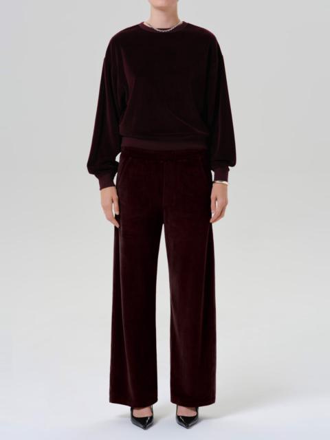 Citizens of Humanity Vintage Velour Crewneck In Burgundy