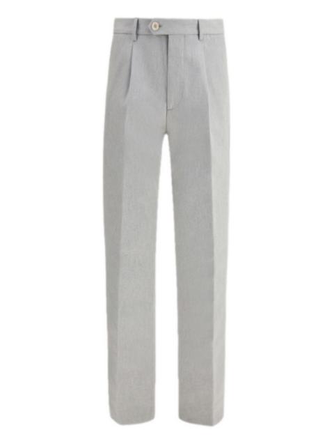 welt-pocket wool trousers