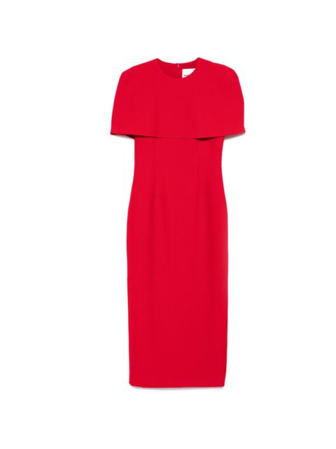 ROLAND MOURET cape-detail crepe midi dress
