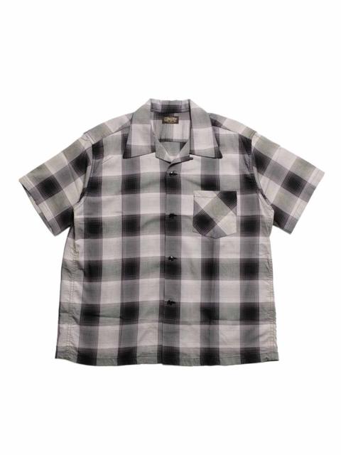 SUGAR CANE COTTON OMBRE PLAID - S/S OPEN SHIRT - SC39724