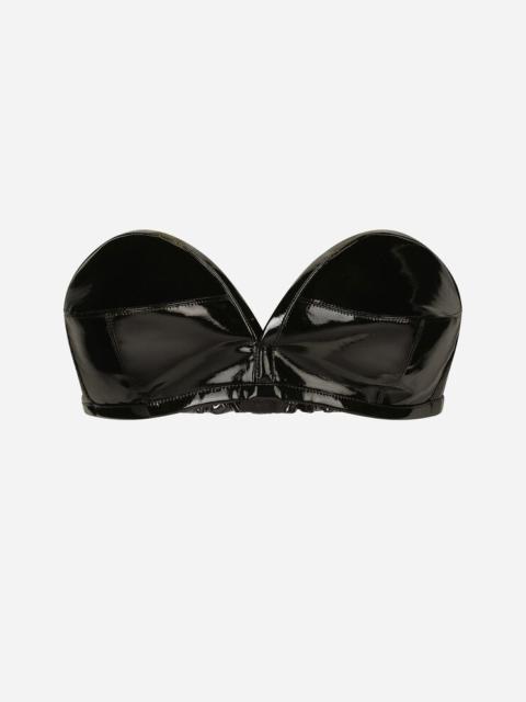 Patent leather bandeau top