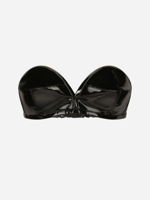 Patent leather bandeau top