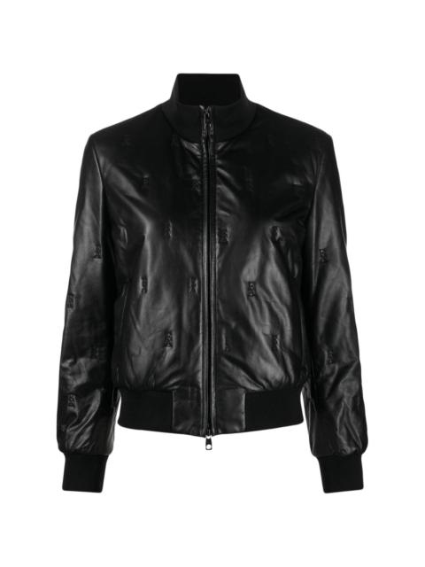 Travel Essential leather bomber jacket