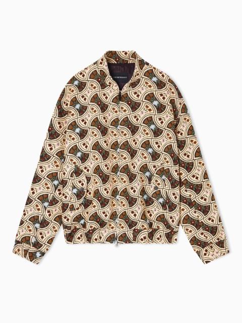 EMPORIO ARMANI GOBELIN JACQUARD BLOUSON WITH DIAMOND MOTIF
