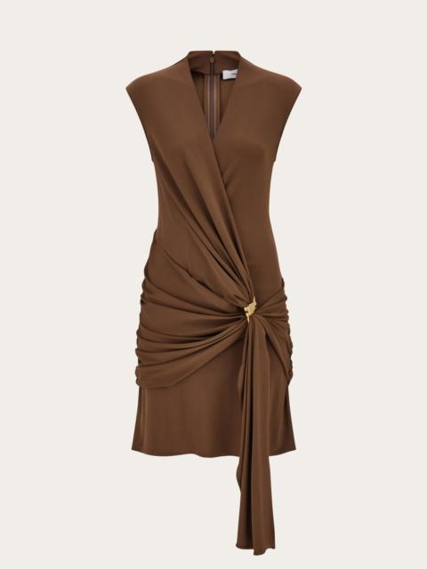 FERRAGAMO Viscose mini dress with gathered waist