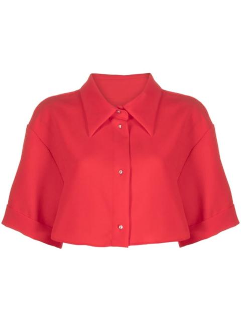 VIKTOR & ROLF crepe cropped organic-cotton shirt