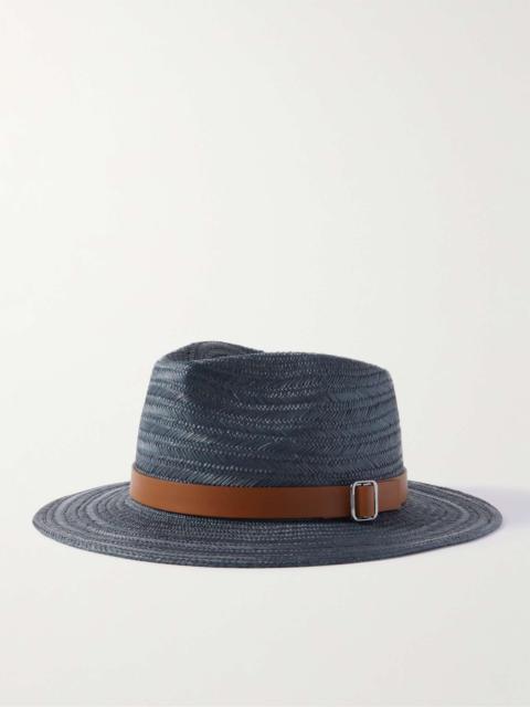Avea Leather-Trimmed Straw Panama Hat