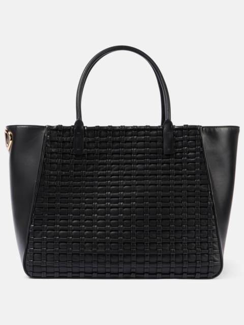 VLogo Bold Large leather tote bag