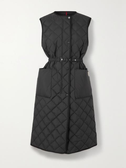 Moncler Butor appliquéd belted quilted shell down gilet Black