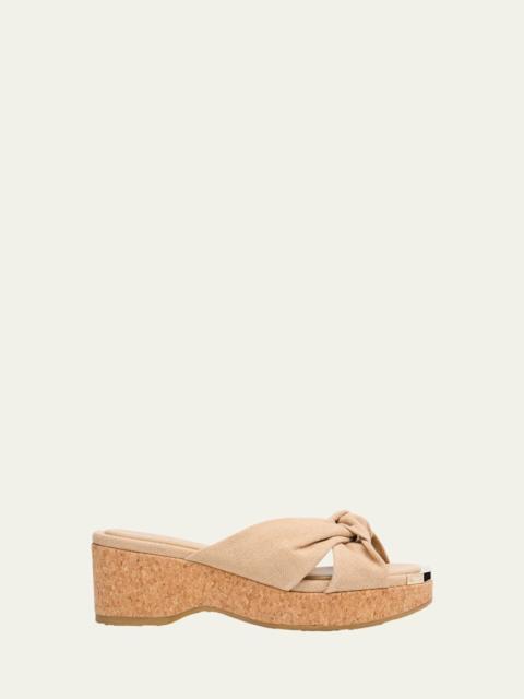Avenue Crisscross Wedge Slide Sandals