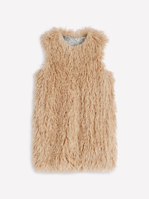 BODEN Faux Fur Long Gilet-Sand Dune, Fur