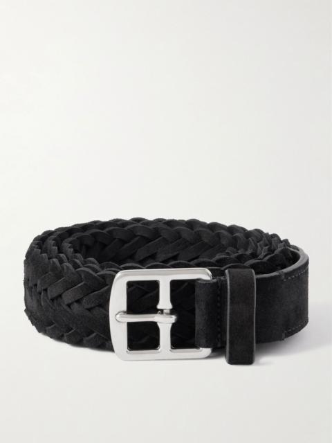 OFFICINE CREATIVE 3.5cm Woven Suede Belt Black