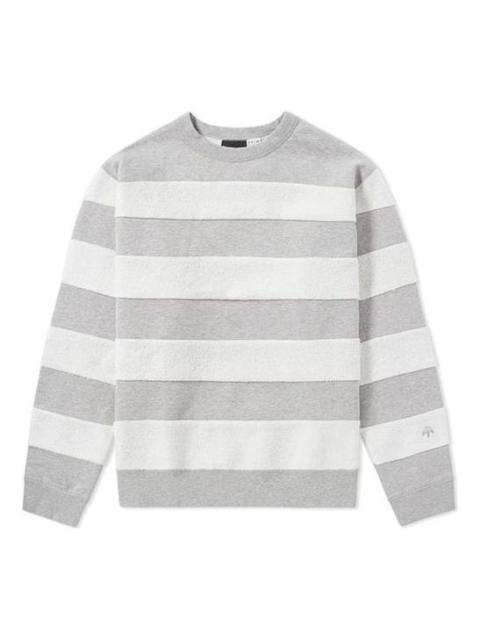 Men's adidas originals x alexander wang Crossover Colorblock Stripe Round Neck Long Sleeves Gray BS3