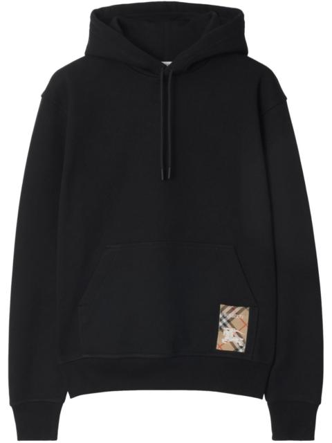 Burberry check-label cotton hoodie