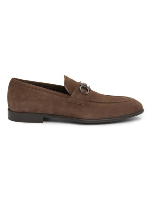 FERRAGAMO Men's Foster Suede Loafers - Concrete